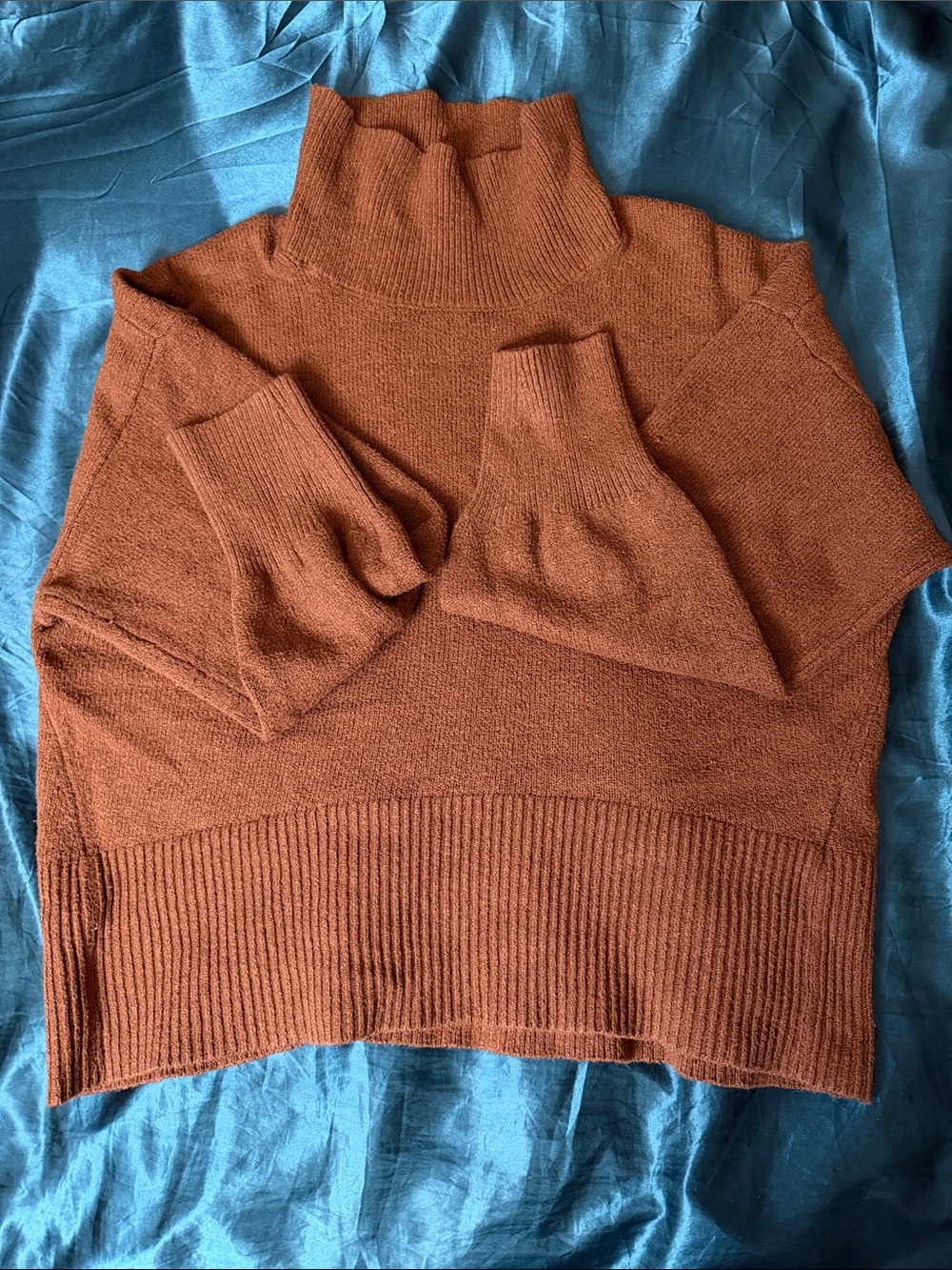 A New Day Orange Funnel Neck Sweater